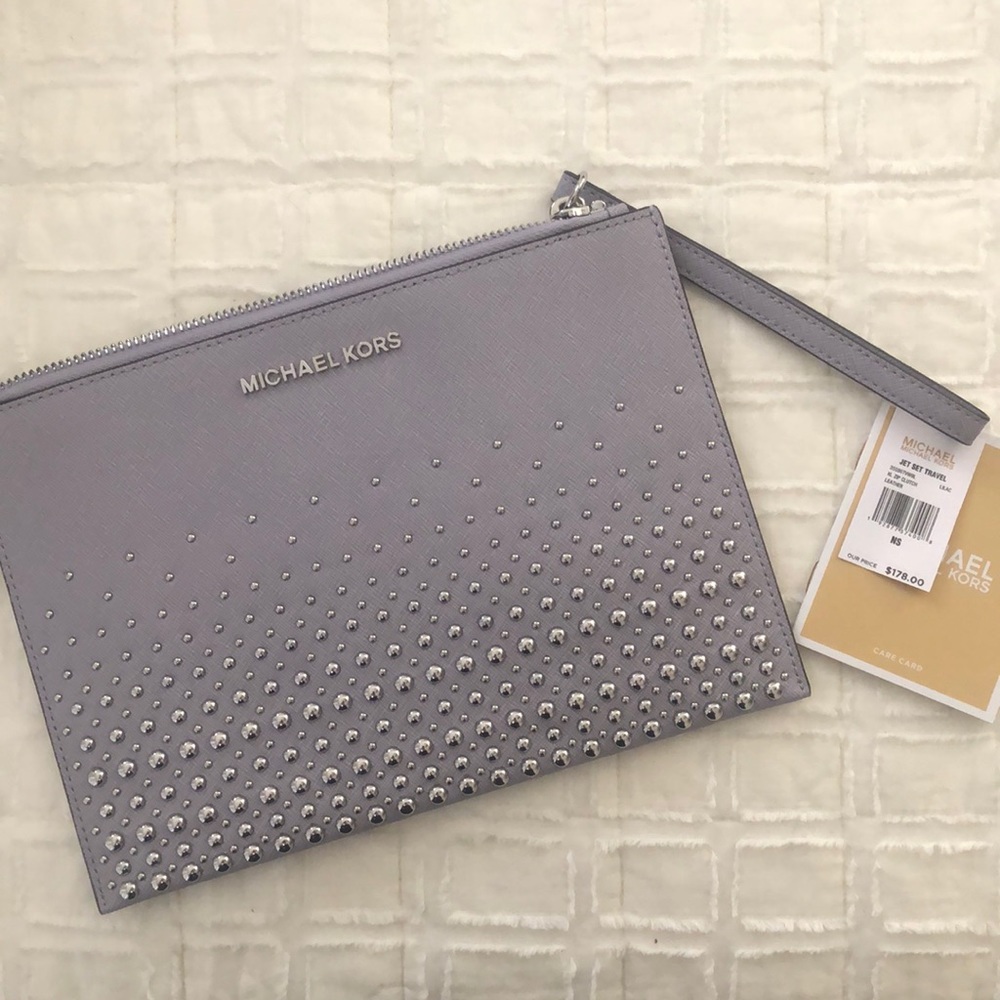 Michael Kors Leather Wristlet Clutch